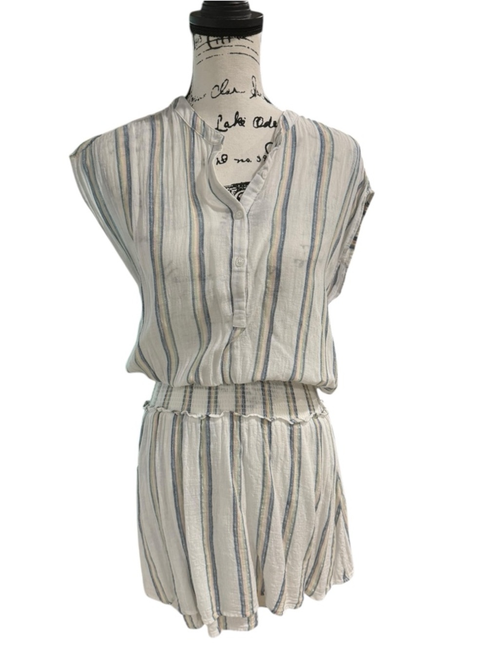 RAILS Angelina Smocked Waist Mini Dress in Ryland Stripe multicolored Size Small